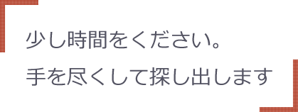 少し時間をください。手を尽くして探し出します